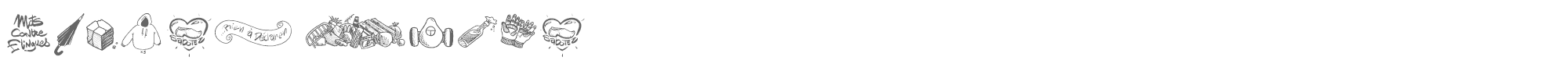 Sample characters Strike Block Font